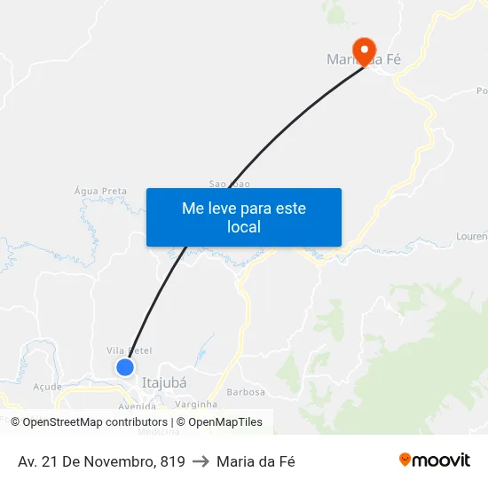 Av. 21 De Novembro, 819 to Maria da Fé map