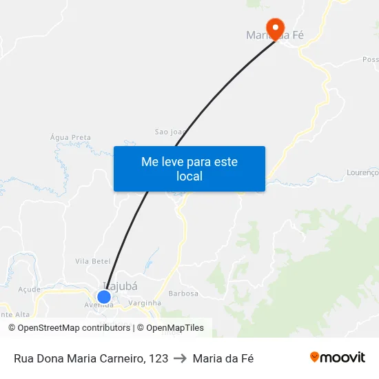 Rua Dona Maria Carneiro, 123 to Maria da Fé map