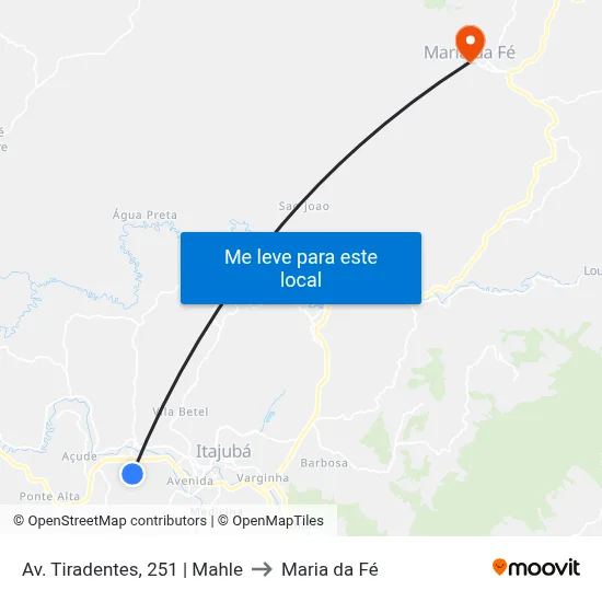 Av. Tiradentes, 251 | Mahle to Maria da Fé map