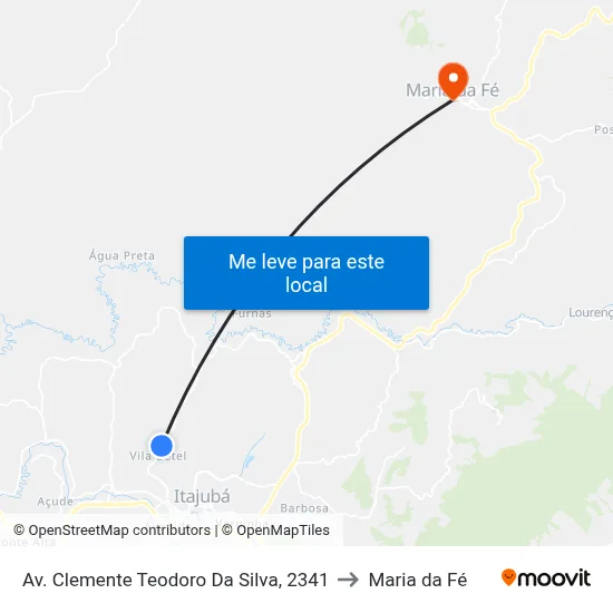 Av. Clemente Teodoro Da Silva, 2341 to Maria da Fé map