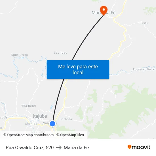 Rua Osvaldo Cruz, 520 to Maria da Fé map