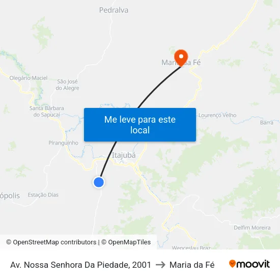 Av. Nossa Senhora Da Piedade, 2001 to Maria da Fé map