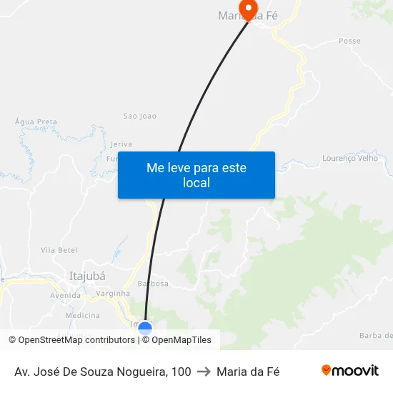 Av. José De Souza Nogueira, 100 to Maria da Fé map