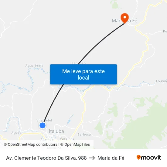 Av. Clemente Teodoro Da Silva, 988 to Maria da Fé map