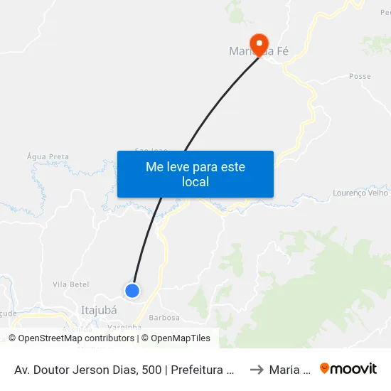Av. Doutor Jerson Dias, 500 | Prefeitura Municipal De Itajubá to Maria da Fé map