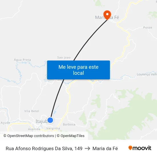 Rua Afonso Rodrigues Da Silva, 149 to Maria da Fé map