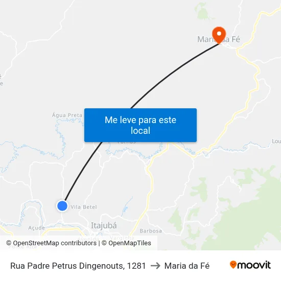 Rua Padre Petrus Dingenouts, 1281 to Maria da Fé map
