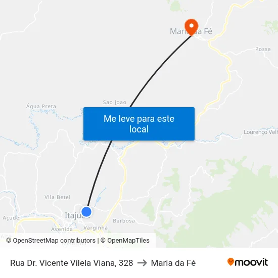 Rua Dr. Vicente Vilela Viana, 328 to Maria da Fé map