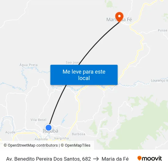 Av. Benedito Pereira Dos Santos, 682 to Maria da Fé map