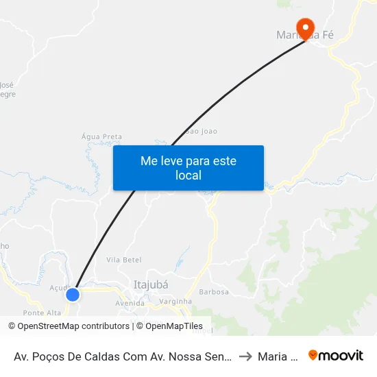 Av. Poços De Caldas Com Av. Nossa Senhora Da Piedade to Maria da Fé map
