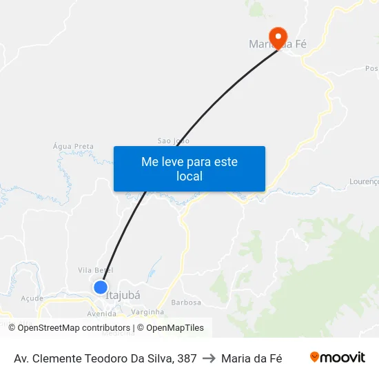 Av. Clemente Teodoro Da Silva, 387 to Maria da Fé map