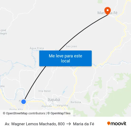 Av. Wagner Lemos Machado, 800 to Maria da Fé map