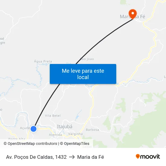 Av. Poços De Caldas, 1432 to Maria da Fé map