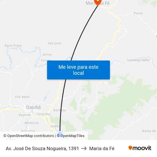 Av. José De Souza Nogueira, 1391 to Maria da Fé map