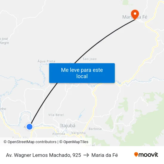 Av. Wagner Lemos Machado, 925 to Maria da Fé map