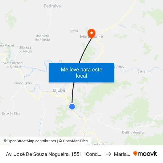 Av. José De Souza Nogueira, 1551 | Condomínio Residencial Do Ipê to Maria da Fé map