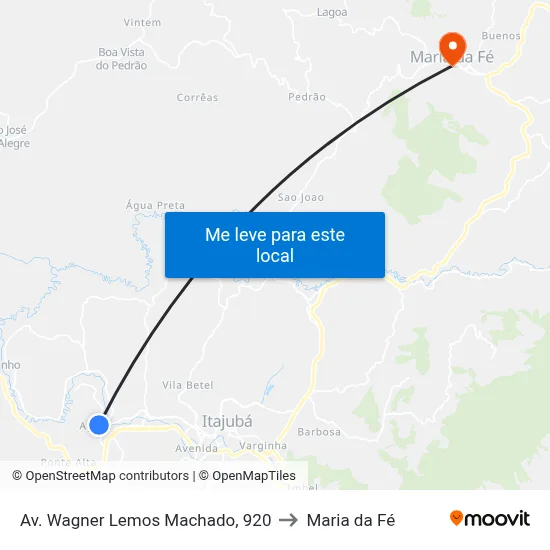 Av. Wagner Lemos Machado, 920 to Maria da Fé map