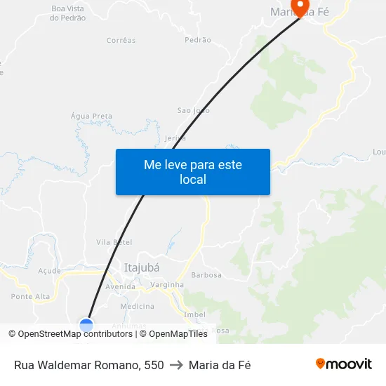 Rua Waldemar Romano, 550 to Maria da Fé map