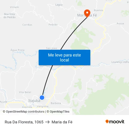 Rua Da Floresta, 1065 to Maria da Fé map