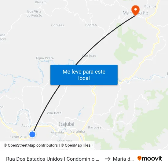 Rua Dos Estados Unidos | Condomínio Das Nações to Maria da Fé map
