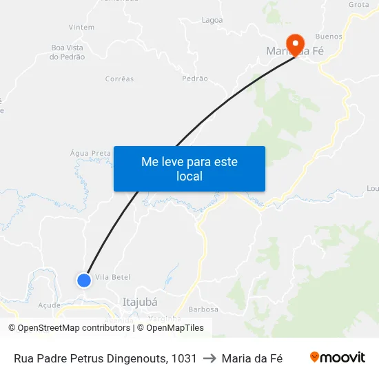 Rua Padre Petrus Dingenouts, 1031 to Maria da Fé map