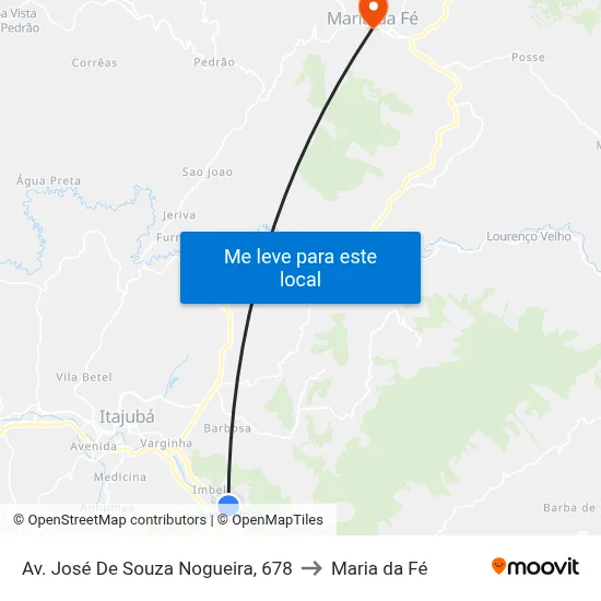Av. José De Souza Nogueira, 678 to Maria da Fé map