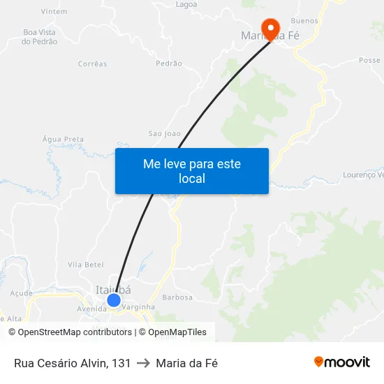 Rua Cesário Alvin, 131 to Maria da Fé map