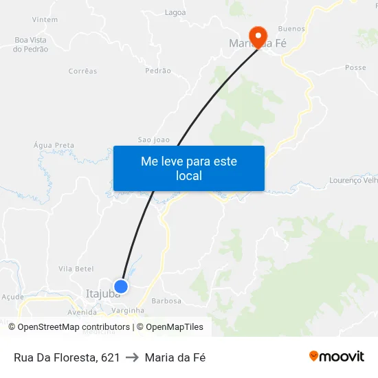 Rua Da Floresta, 621 to Maria da Fé map