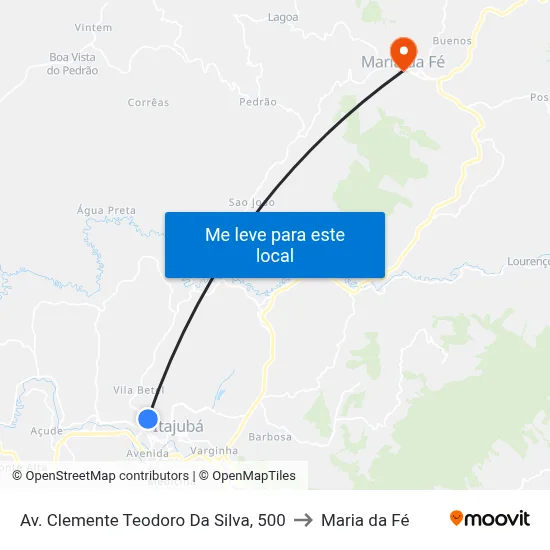 Av. Clemente Teodoro Da Silva, 500 to Maria da Fé map