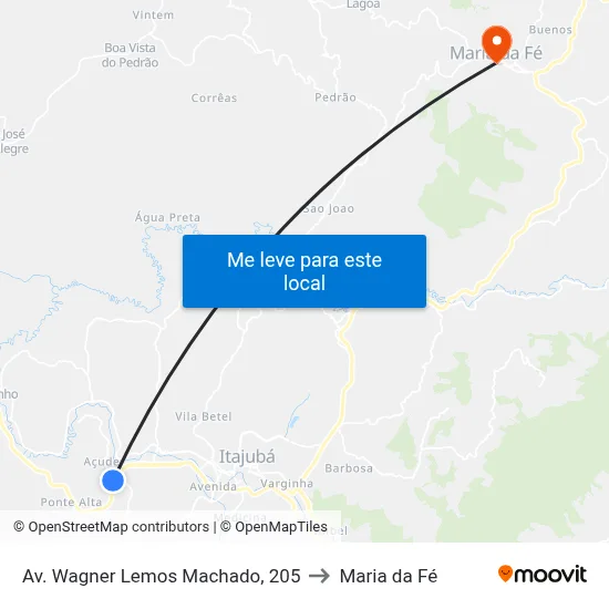 Av. Wagner Lemos Machado, 205 to Maria da Fé map
