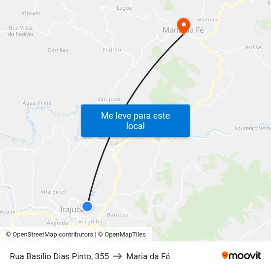 Rua Basílio Dias Pinto, 355 to Maria da Fé map