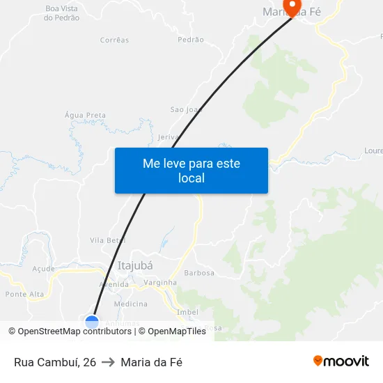 Rua Cambuí, 26 to Maria da Fé map