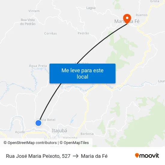 Rua José Maria Peixoto, 527 to Maria da Fé map