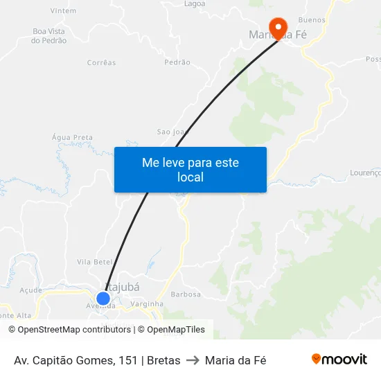 Av. Capitão Gomes, 151 | Bretas to Maria da Fé map