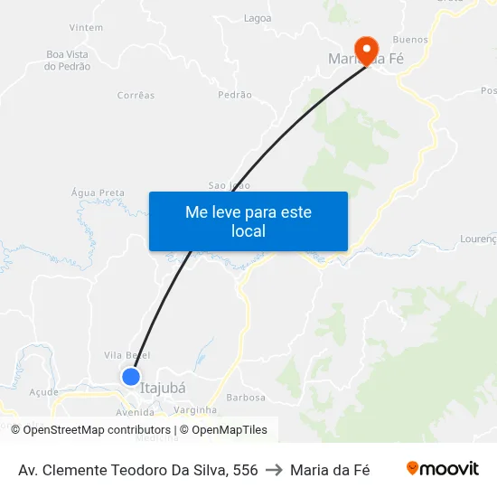 Av. Clemente Teodoro Da Silva, 556 to Maria da Fé map