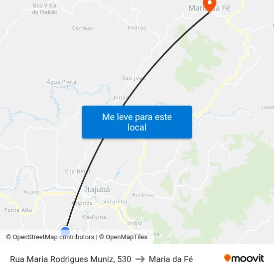Rua Maria Rodrigues Muniz, 530 to Maria da Fé map