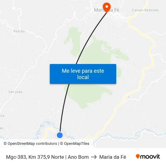 Mgc-383, Km 375,9 Norte | Ano Bom to Maria da Fé map