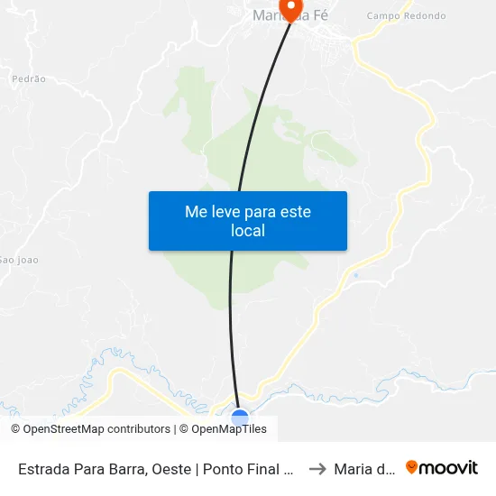 Estrada Para Barra, Oeste | Ponto Final Do Ano Bom to Maria da Fé map