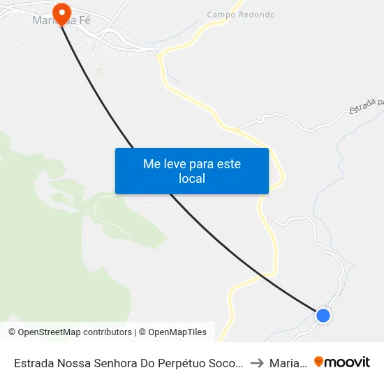 Estrada Nossa Senhora Do Perpétuo Socorro | Ponto Final Do Goiabal to Maria da Fé map