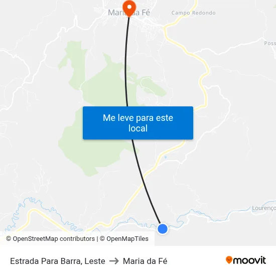 Estrada Para Barra, Leste to Maria da Fé map