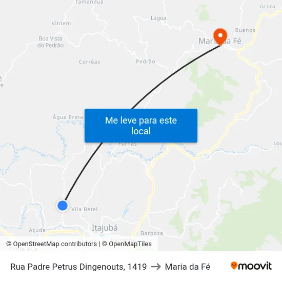 Rua Padre Petrus Dingenouts, 1419 to Maria da Fé map