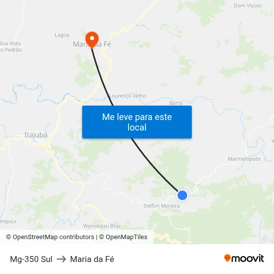 Mg-350 Sul to Maria da Fé map