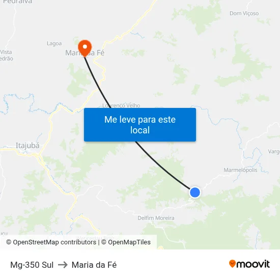 Mg-350 Sul to Maria da Fé map