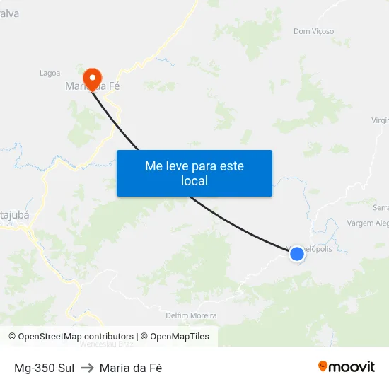 Mg-350 Sul to Maria da Fé map