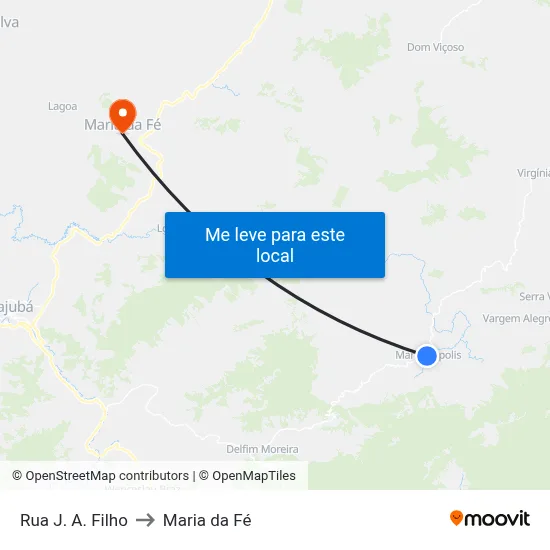 Rua J. A. Filho to Maria da Fé map