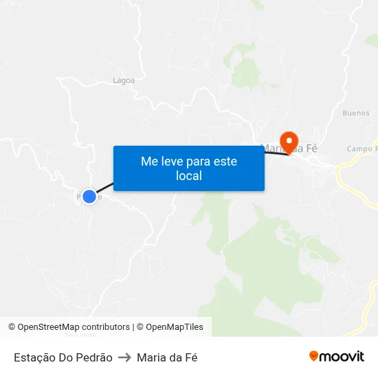 Estação Do Pedrão to Maria da Fé map