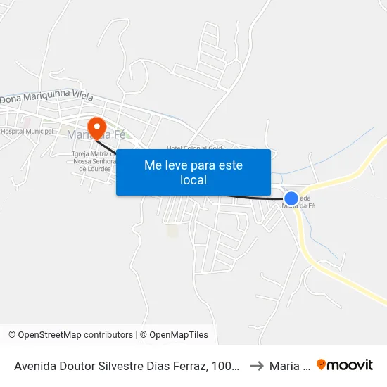 Avenida Doutor Silvestre Dias Ferraz, 1005 | Trevo De Maria Da Fé to Maria da Fé map