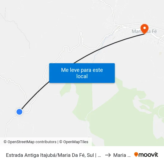 Estrada Antiga Itajubá/Maria Da Fé, Sul | Entrada Para Pedrão to Maria da Fé map