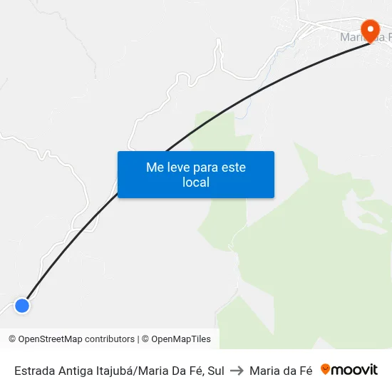 Estrada Antiga Itajubá/Maria Da Fé, Sul to Maria da Fé map