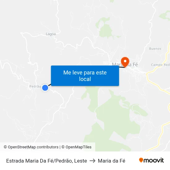 Estrada Maria Da Fé/Pedrão, Leste to Maria da Fé map